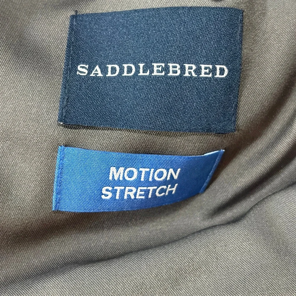 Saddlebred Blazer Mens 44L Gray Motion Stretch Two Button Suit Jacket Business